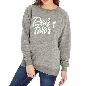 Wildfox “Pour Favor” iridescent graphic sweatshirt
